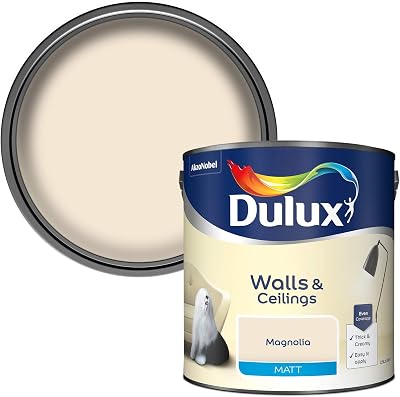 Dulux Matt Emulsion Paint For Walls And Ceilings Magnolia 2.5 L