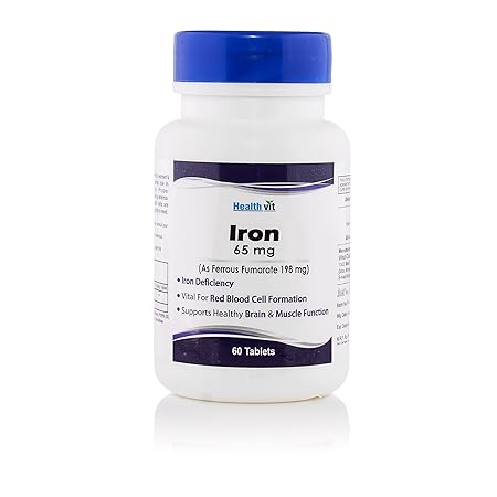 Healthvit Iron Ferrous Fumarate 65 mg - 60 Tablets