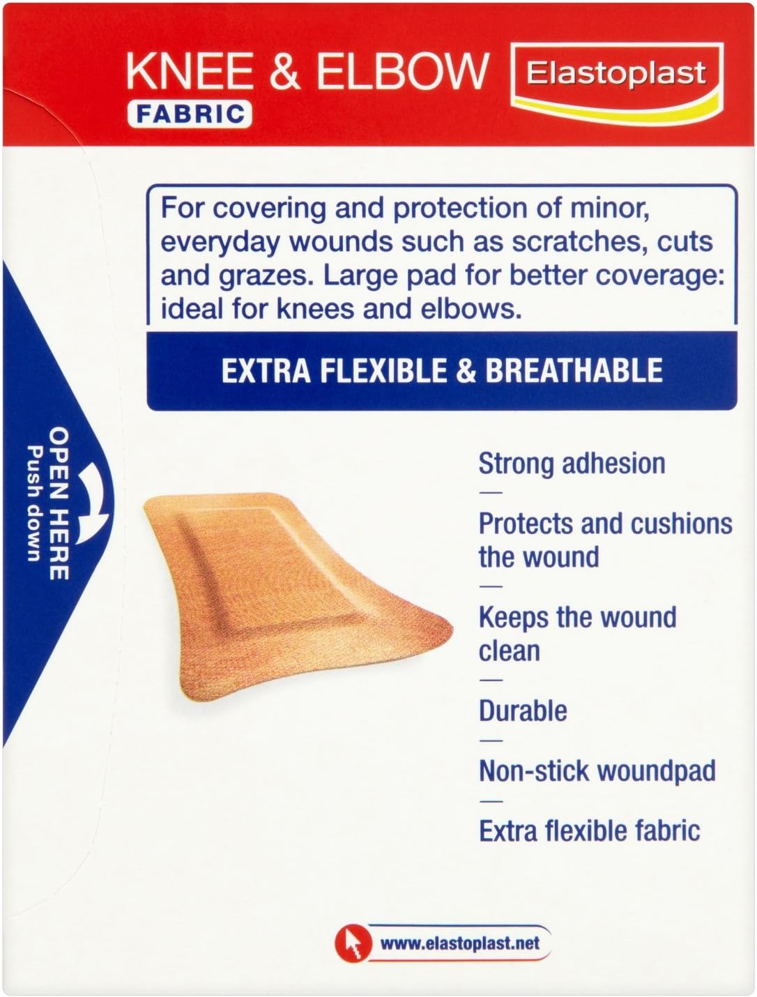 Elastoplast Flexible XL Fabric Plasters (10 x 10 Pieces), Extra Large Wound Pad, Breathable - Image 3