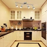 Defurhome Rotatable LED Ceiling Light 4x4W GU10 Warm White Matte Nickel view 5