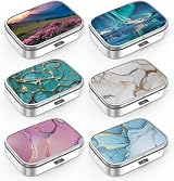 Hion Pill Box 2 Compartment Portable Medicine Case Set of 6 Style 2