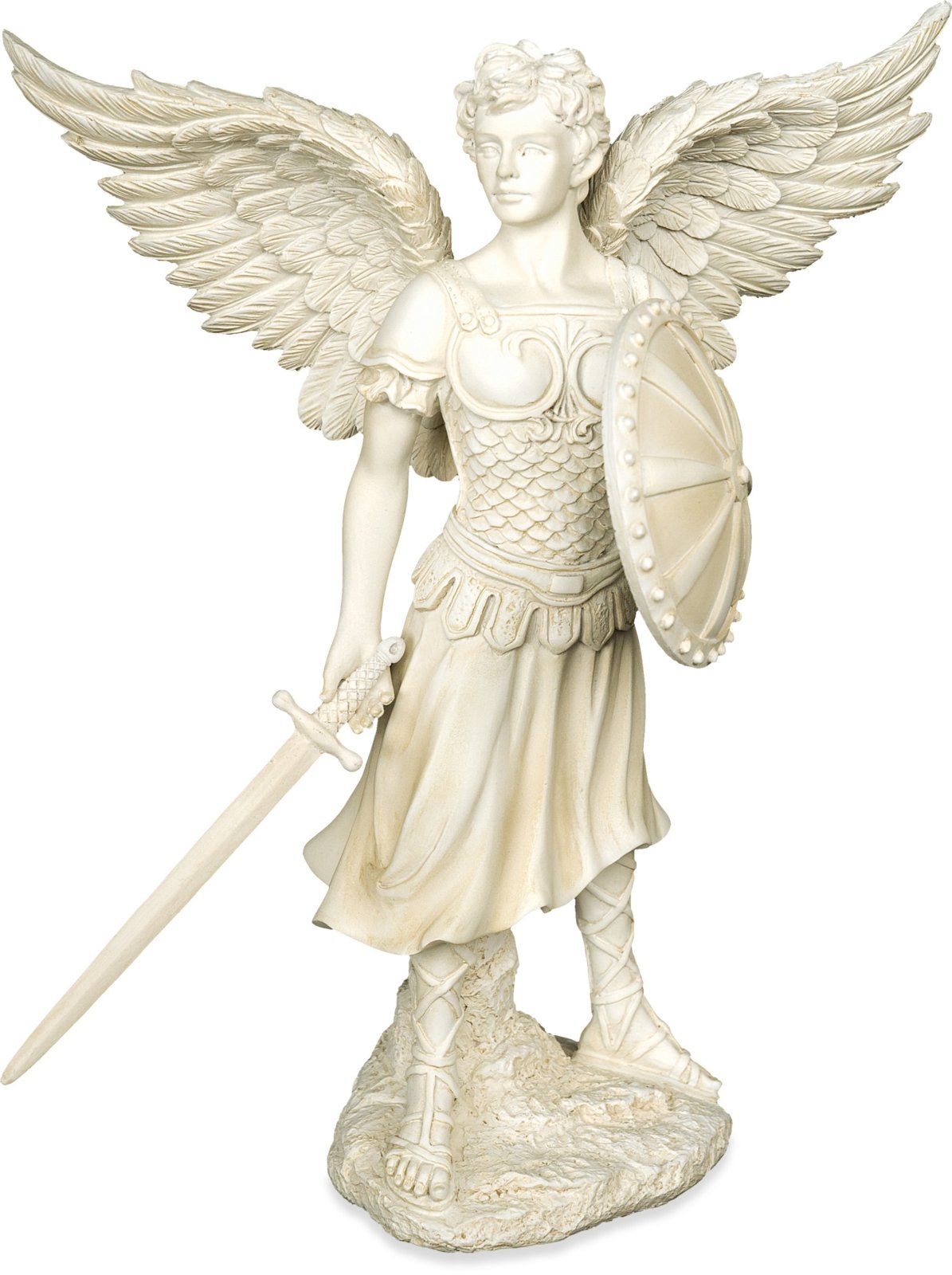 AngelStar Archangel Michael Figurine, Metal, Multi-Colour, 26.5 x 19 x 31.5 cm