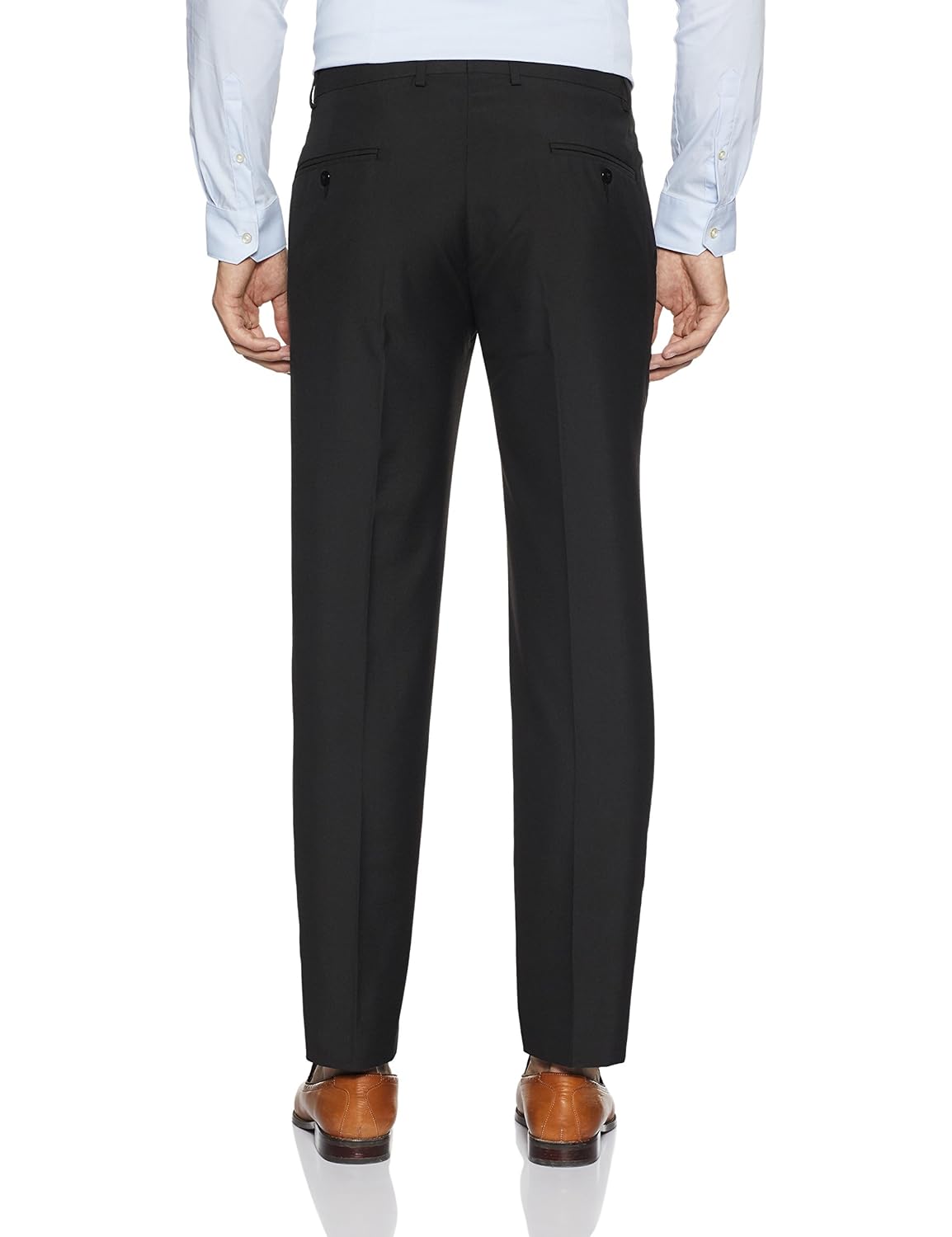 peter england men's slim fit formal trousers