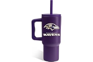 The Memory Company NFL Game Day 24oz Stainless Steel Tumbler - Double-Wall Vacuum Insulated Cup, Team Logo Sports Travel Mug with Lid & Straw, Officially Licensed Merchandise