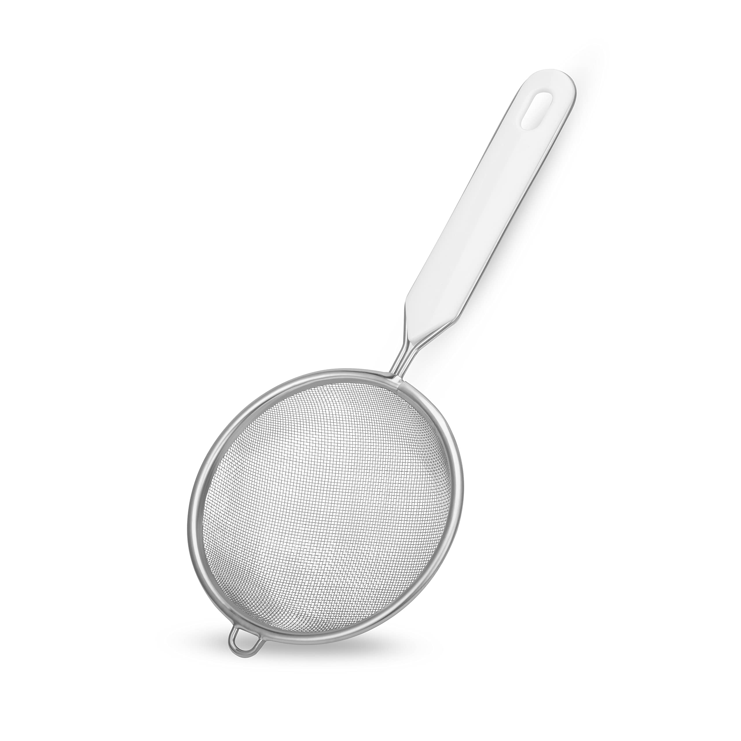Fackelmann Stainless Steel Strainer, Silver/White, 2.8-Inch
