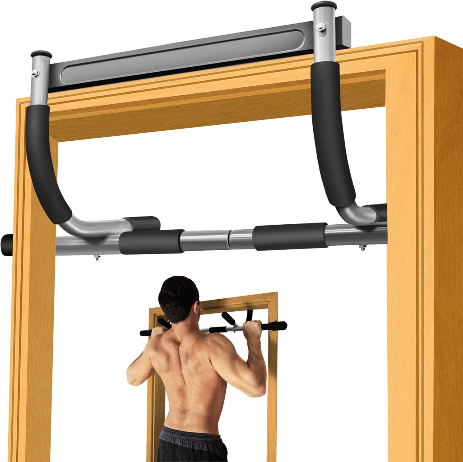 SIEBIRD Doorway Pull Up Bar, MultiGrip Chin Up Bar Exercise Bar, Upper