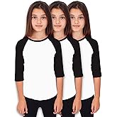 Hat and Beyond Kids Raglan Jersey Child Toddler Youth Uniforms 3/4 Sleeves T Shirts