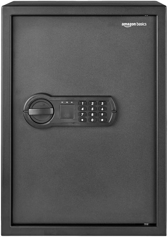 Cassaforte elettronica in acciaio con serratura digitale programmabile, per gioielli, denaro e oggetti di valore, 51 litri, 35 x 33 x 50 cm (larghezza x profondità x altezza), nero