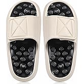 Glitopper Magnetic Acupressure Slippers Massage Slippers Acupressure Foot Shoes Reflexology Sandals Gift for Men Women Reduce Feet Neuropathy Pain Relief(Us Women 8.5-9.5/ Men 6.5-7.5,White)