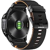 Bandletic Compatible with Garmin Fenix 8 51mm 7X 6X 5X Watch Band - 26mm Quick Fit Rugged Nylon Replacement Strap for Fenix 7X 6X Pro/5X Plus/3 HR/Instinct 2X 3 50mm /Enduro/Quatix/Tactix/Epix Pro