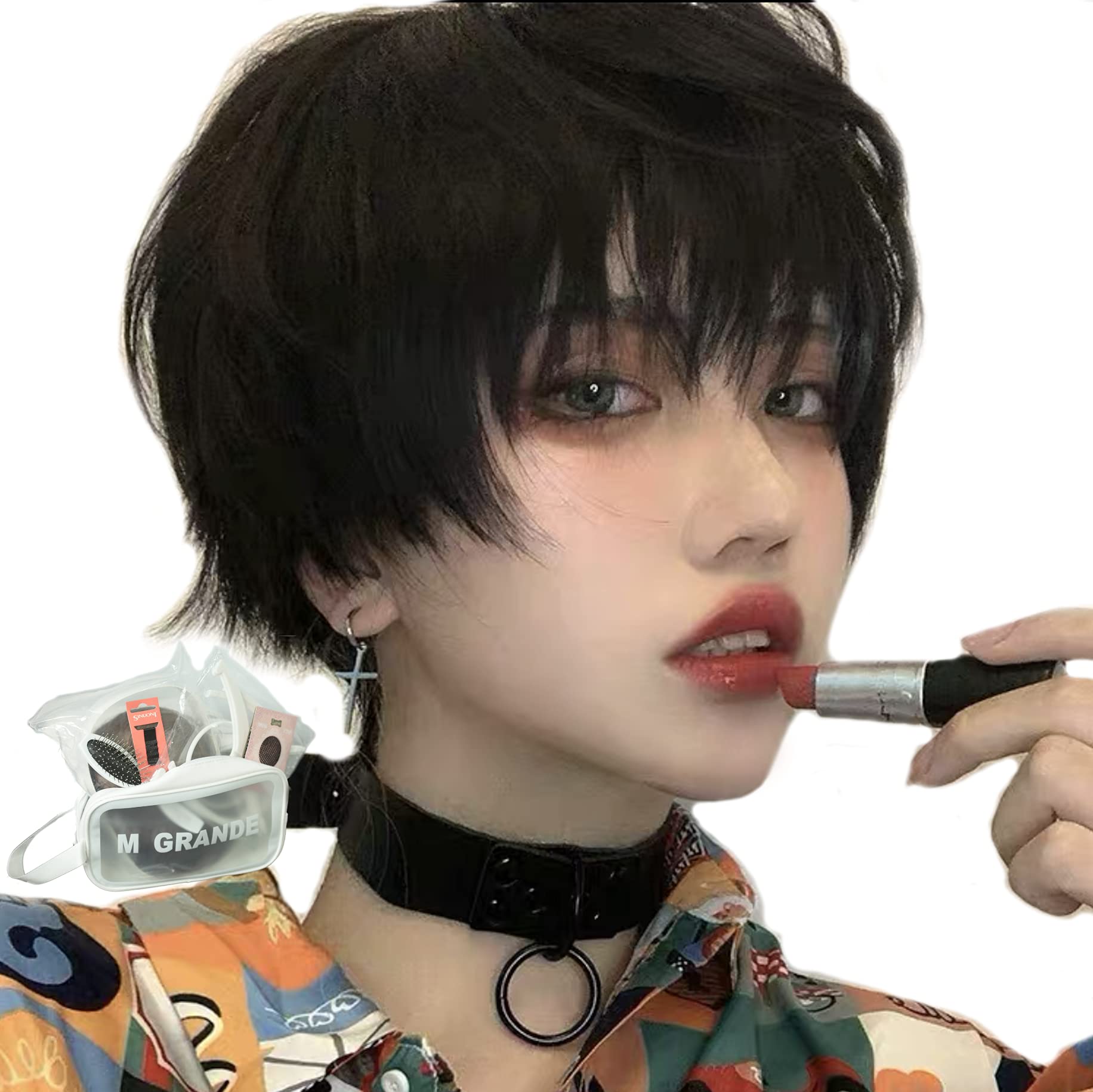 Photo 1 of MGRANDE wig premium line ? active top stylist produce ? 6 items set inner color line men's original wig short small face effect(femiblackSt DY19A)