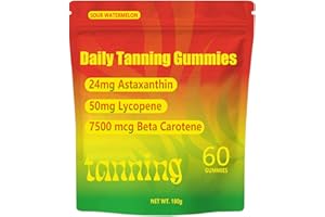 NEONOMICON Tanning Gummies, Daily Tanning Gummies with Astaxanthin, Lycopene & Beta Carotene for Skin Health & Glow, Vegan, Non-GMO, 60 Count