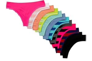 Alyce Ives Intimates Womens Seamless No Show Thong, Pack of 12
