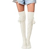 SherryDC Women’s Warm Leg Warmers Thick Cable Knit Thigh High Socks Over Knee Long Winter Boot Stocking