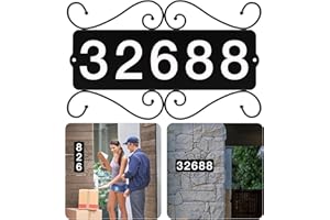 Metal House Numbers for Outside, Modern Anti-Rust Address Plaques for Houses, Horizontal & Vertical Mounted Address Sign for 