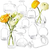 Bud Vases Set of 12, Clear Glass Bud Vase in Bulk, Small Vases for Centerpiece Mini Modern Flower Vase Transparent, Wedding Party Table Home Decor