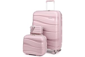 Melalenia Luggage Carry On Suitcase Sets, Expandable PP Hard Shell Suitcase with Spinner Wheels,Travel Luggage with TSA Locks 22x14x9 Airline Approved