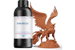 FUNCRECOL 14K 3D Printer Resin, 405nm Fast Curing Standard Photopolymer Resin for 8K/10K/12K/16K LCD DLP MSLA Resin 3D Printers, Excellent Fluidity, High Precision 3D Printing Liquid, Red Wax Color