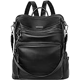 CLUCI Backpack Purse for Women Black Backpack Leather Large Travel Fashion Designer Convertible Ladies Work Bags