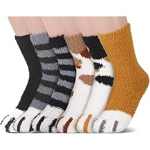 6 Paires Chaussettes Femme Hiver - Patte De Chat Duveteuse - Velours Corail Doux - Taille Unique élastique - Pour Femmes Et Filles