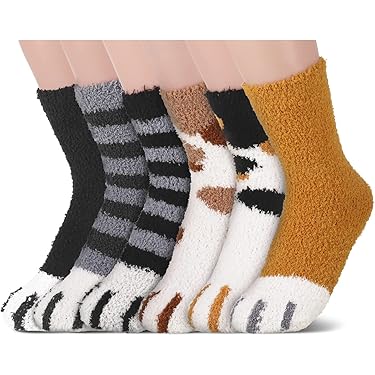 Lot De 4 Chaussettes A2Z Pour Femmes – Pantoufles Douillettes D'hiver – Chaudes Et Confortables