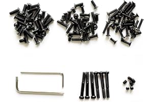 KEMIFON Red Dot Sight Screw Set Optic Screws, M3/M3.5/M4 Torx Anti-Stripping and M4 Hex Screws, 6 Pcs Each Specs, High Grade Carbon Steel Black Oxide Finish