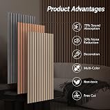 TONOR Wood Slat Panels 2 pcs 48 x 24 x 0.83 in Acoustic Wall Panels Dark Walnut view 6
