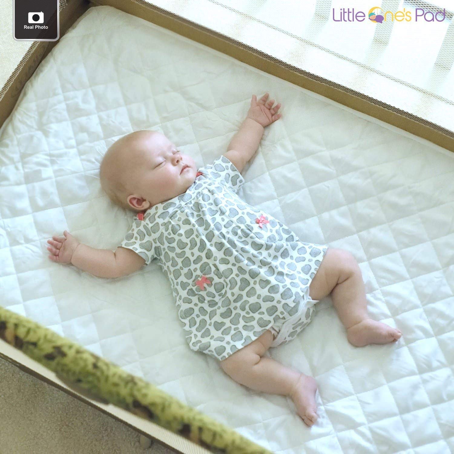 Little One's Pad Pack N Play Waterproof Mattress Cover - 27" X 39" - Fits Most Pack and Plays, Playards and Foldable Mattresses - Fitted, Comfy and Soft Mini Crib Mattress Protector : Baby