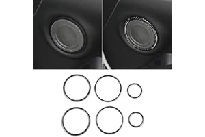 NVCNX Real Carbon Fiber Car Inner Door Speaker Ring Cover Trim Compatible with Toyota Supra GR A90 A91 MK5 2019-2023 Auto Interior Accessories 6PCS Black