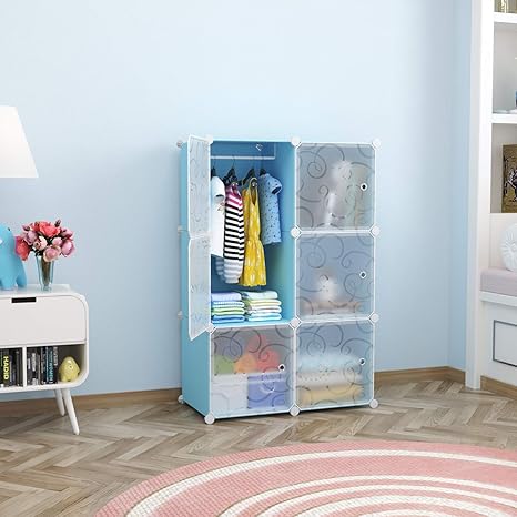 Keshav International 6 Door Plastic Sheet Wardrobe Storage Rack