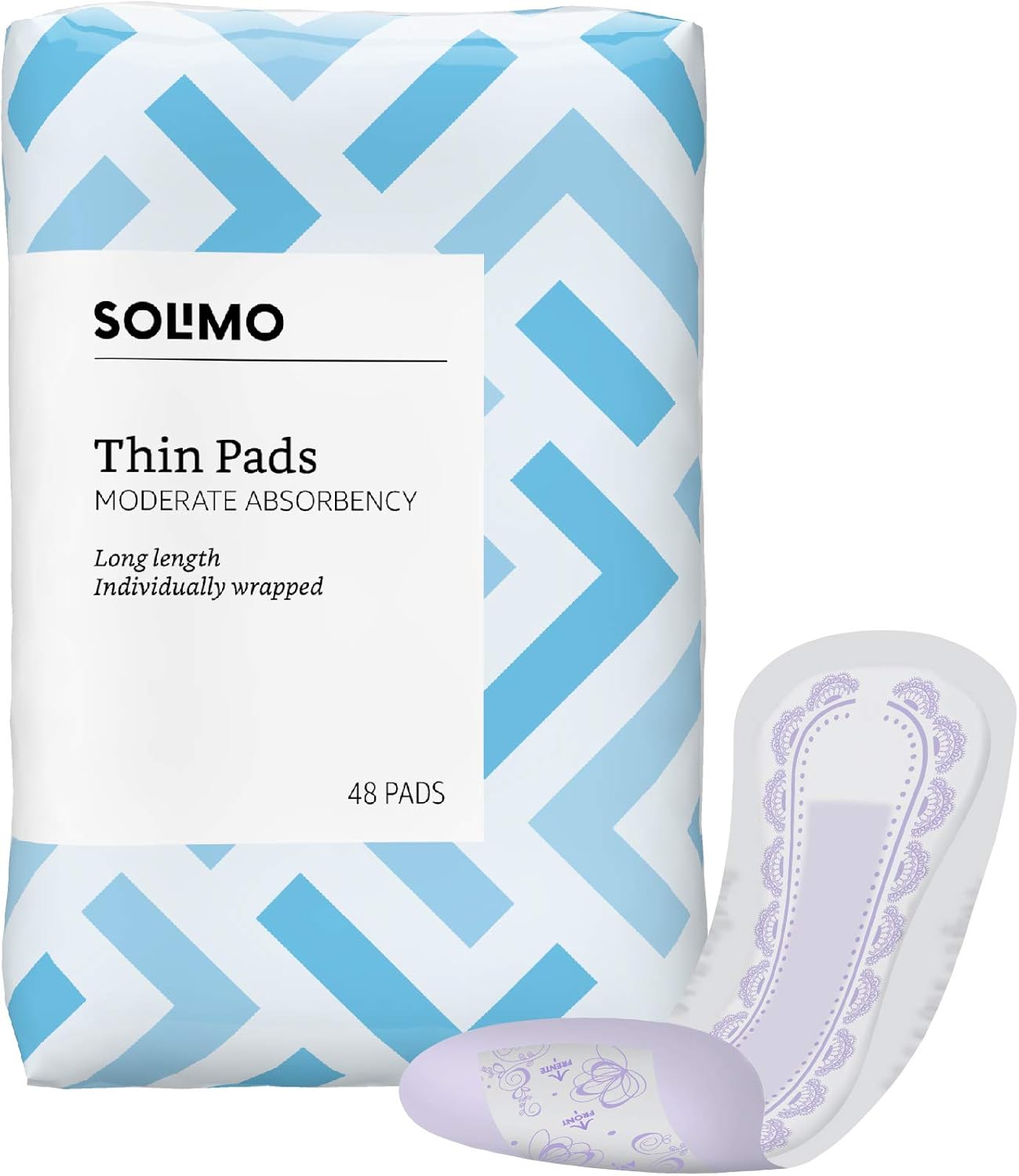  Brand - Solimo Incontinence/Bladder Control Pads for Women, Maximum Absorbency, Long Length, 78 Count, 2 Packs of 39: Health & Personal Care