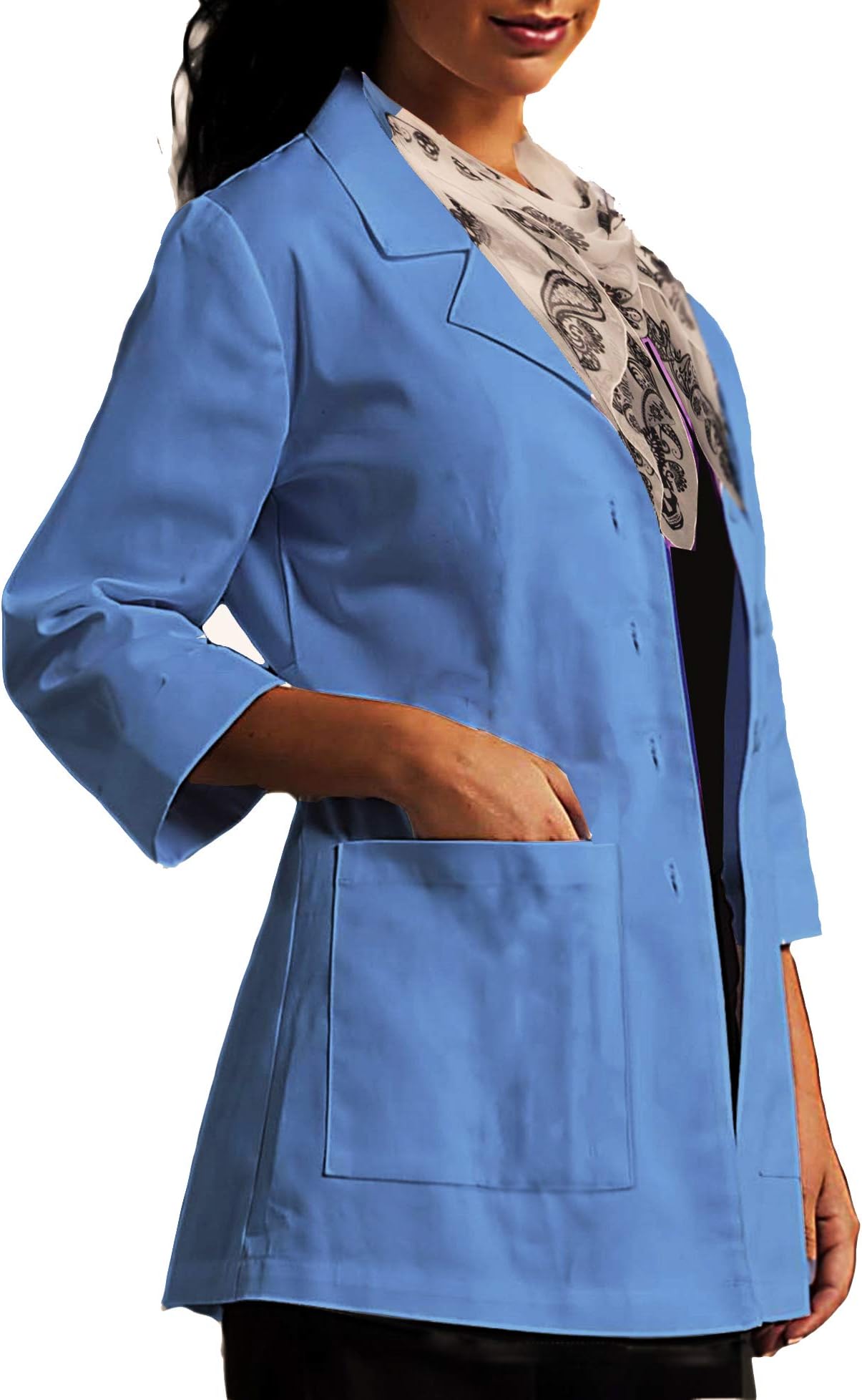 ViVy Shawl Collar Three Forth Sleeve Lab Coat for Women