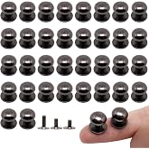 BUXIMN Mini Drawer Pulls, Small Knobs for Jewelry Box, Metal Round Mini Knobs Handles Diameter 0.37inch for Jewelry Case, Wood Case, Drawer, Cabinets, Closet, Cupboard (36pcs, Black)