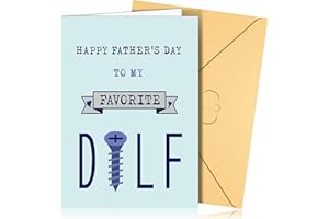 Peabownn Fathers Day Card Funny – Happy Father's Day to My Favorite DILF, Snarky Father's Day Gifts for Boyfriend, Fathers Day Card from Wife, Father's Day Card for Husband, Baby Daddy