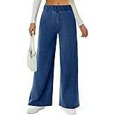 FireSwan Women's Wide Leg Jeans Stretchy Mid Rise Elastic Waist Jeans Baggy Loose Denim Pants with Pockets Trendy Casual