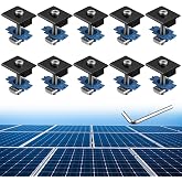 Anbte 10pcs Solar Panels Mid Clamps for Unistrut, Aluminium Solar Panel Brackets 30mm/35mm, Mounting Kit for Metal Roof, Tin Roof, Flat Roof, Sheet Roof, Black