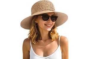 FURTALK Beach Hats for Women Summer Straw Sun Hat Wide Brim Crochet Hats