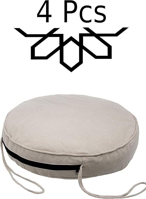 Amazon De 4 Er Set Sitzkissen Stuhlkissen Mit Schleife 45cm Gross Rund Outdoor Im Garten Als Stuhlauflage Oder Indoor Als Stuhl Kissen Im Wohnzimmer Oder Kuche Rundes Bodenkissen Aus Baumwolle 45 X 45 Cm