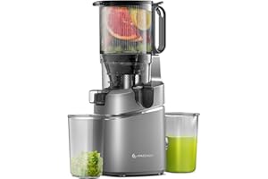 AMZCHEF 5.3 Inch Automatic Juicer Machine, Cold Press Juicer for Whole Fruits and Vegetables, Masticating Juicer with High Ju