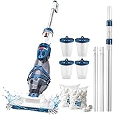 PC20 Pro Cordless Pool Vacuum, Upgraded Dual Mode, 22 GPM Powerful Suction, 150" Telescopic Pole, 6 Filter Units, 75 Minutes Runtime, Handheld Pool Cleaner for Above/Inground Pools