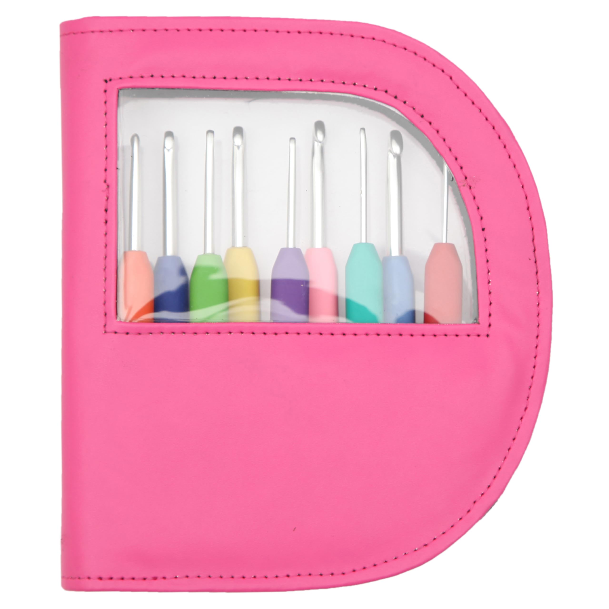 KnitPro KP30922 Waves Aluminium Crochet Hook, Set of 9, Pink