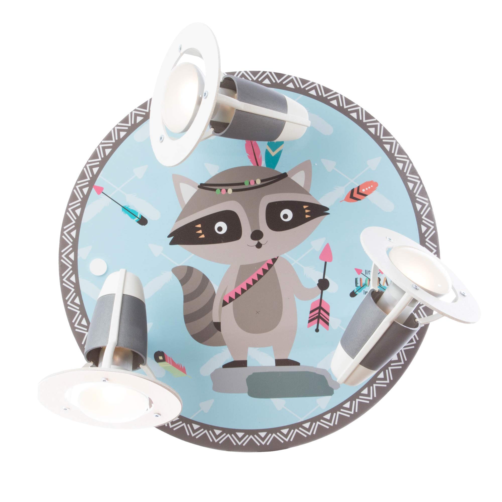 Elobra Little Indians Oskar Children's Wall and Ceiling Light, Wood, 40 W, Brown