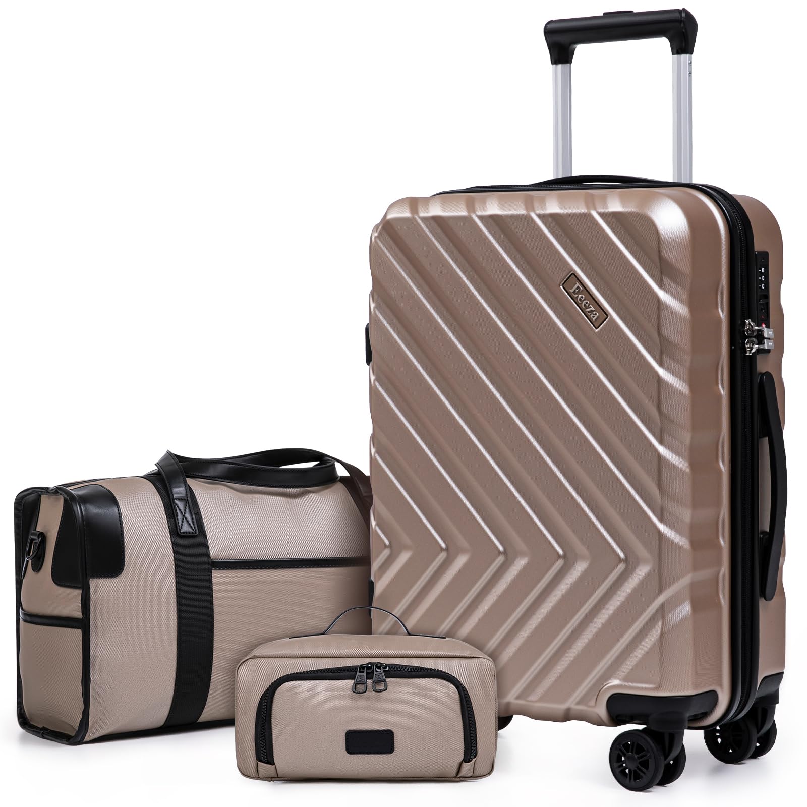 Photo 1 of *******It's missing a wheel.**********Eeeza Luggage Sets 3 Piece,Suitcases with Wheels,Carry On Luggage Set 22x14x9 Airline Approved,Hardshell Luggage Sets With TSA Lock,20 Inch Carry On Suitcase **************