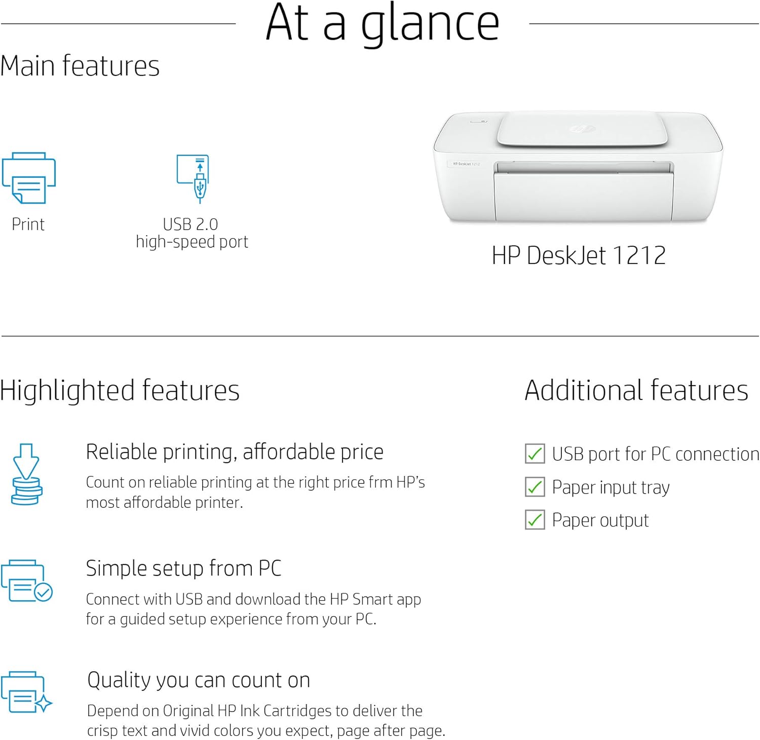 hp deskjet 1212 printer cartridge