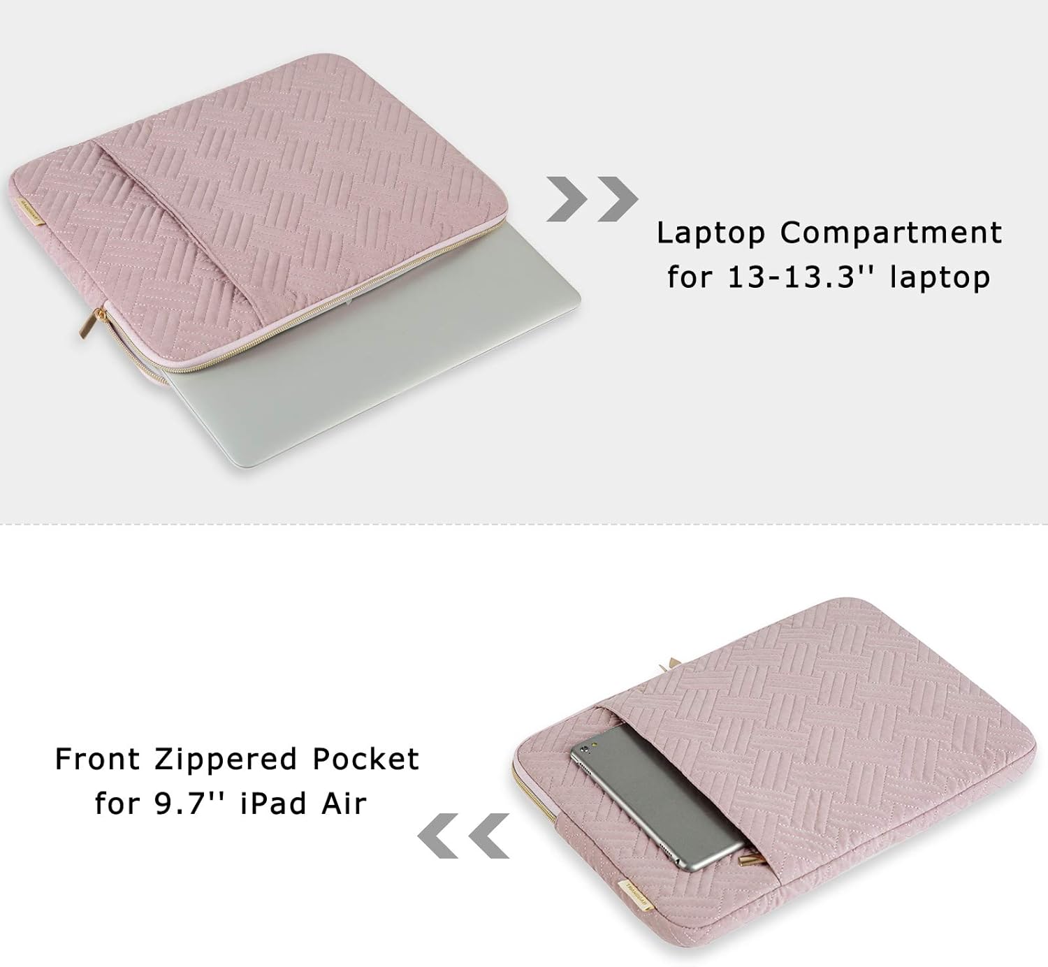 BAGSMART Laptop Sleeve Bag 13.3 Inch Laptop Case 13 Inch Computer Water Repellent Cover with Pocket,Pink: Computers & Accessories