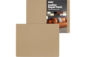 OcePor Self Adhesive Leather Repair Patch, 9 x11 inch Leather Repair Tape 2 PCS, Leather Patches for Furniture, Vinyl Leather Repair Kit for Couches, Boat Seats, Furniture, Cars(Khaki)