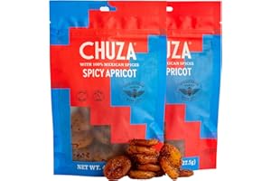 CHUZA Spicy Dried Apricots, Mexican Snacks Chili Apricot Dried Fruit, Spicy Mexican Candy for Adults and Children, Natural Dried Apricots-2 Pack