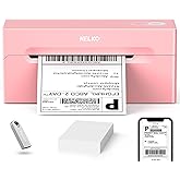 Nelko Bluetooth Thermal Shipping Label Printer, Wireless 4x6 Shipping Label Printer for Small Business, Support Android, iPhone and Windows, Widely Used for Amazon, Ebay, Shopify, USPS(Pink)
