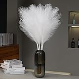 Wertuirk 9 Stems White Faux Pampas Grass - 38 Inch