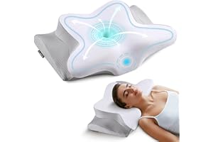 Olumoon Memory Foam Pillows - Neck Support Pillow for Pain Relief, Ergonomic Cervical Pillow for Sleeping, Orthopedic Contour Bed Pillow for Side, Back & Stomach Sleepers with Pillowcase